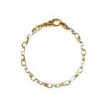 White and Yellow Gold alternating chain Link Brantley Bracelet 15926