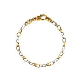 White and Yellow Gold alternating chain Link Brantley Bracelet 15926