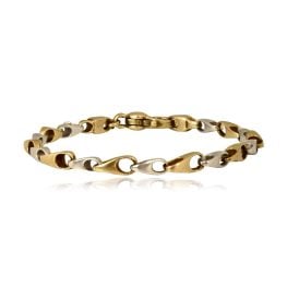 14 karat white and yellow gold link bracelet Brantley Bracelet 15926