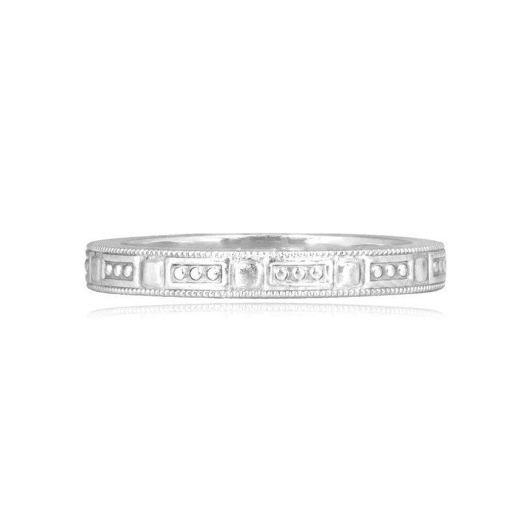 Tiffany Platinum Engraved Wedding Band 2.3mm