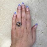 Floral Topaz and Diamond Gemstone Ring Hand Picture 15931 f1