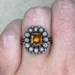 Antique Cushion-Cut Topaz Center with Diamond Halo 15931 f2