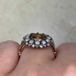 Cushion-Cut Topaz set in Silver on 14k Yellow Gold Carsley Ring f3 15931