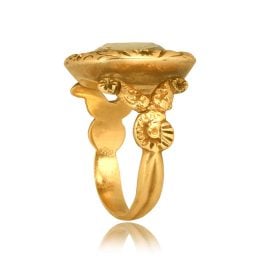 Georgian ring centering a Topaz stone with Engraved detailing Vanceboro Ring, Circa 1780 15932