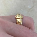 Victorian Era 18k Yellow Gold Buckle Band Side Finger View f4 15934