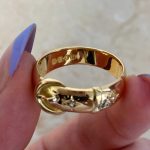 English Gold Buckle Band with intricate gold details f6 15934