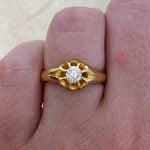 Victorian Era Diamond Engagement Faison Ring Finger Picture f2 15935