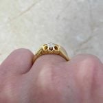 18k Yellow Gold with Prongs with Floral Design Basket f3 15935