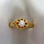 0.55 carat Old European Cut Diamond Engagement Ring White Backdrop f5 15935