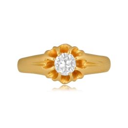 center 0.55 carat old European cut diamond floral ring Faison Ring 15935