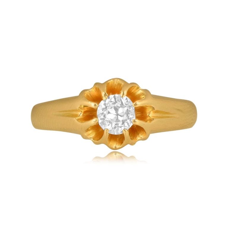 Victorian Floral Diamond Faison Ring, Circa 1890