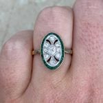 Antique French Edwardian Era Ring Front Finger View Circa 1910 f2 15936