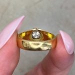 Edwardian Era Platinum on 18k Yellow Gold Ring Back View f6 15938