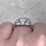 Art Deco Diamond on Platinum Engagement Ring f3 15939