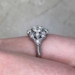 Old European Diamond with Geometric Halo Poston Ring Side Finger f4 15939
