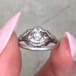 Old European Cut Diamond Center with J Color VS1 Clarity Back F6 15939