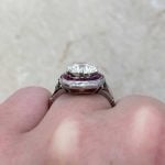 Old European Cut Diamond and Ruby Halo Platinum Circa 1925 Basket f3 15940