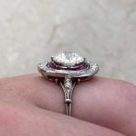 Diamond and Ruby with Double Wire Shank Side Finger f4 15940