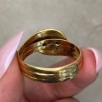 18k yellow gold band triple-wire shank design Back f6 15941