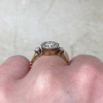 Platinum on 14k Yellow Gold Circa 1905 Pamplico Ring Basket f3 15942