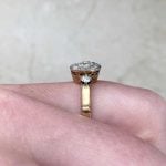 Bezel-Set Old European Cut Diamond Engagement Ring Side Finger f4 15942