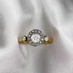 0.45 carat Old European cut center diamond J color VS2 Clarity f5 15942