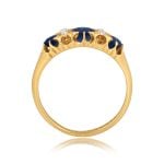 Victorian ring with Three-Stone Sapphire and Diamond Brittons Ring, Circa 1880 15943