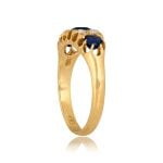 Victorian Three-Stone ring Sapphire and Diamond yellow gold Brittons Ring, Circa 1880 15943