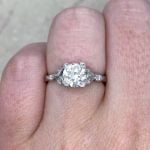 Old European Cut Diamond Set in Box Prongs f2 15945