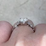 Old European Cut Diamond on 18k White Gold Currie Ring f3 15945