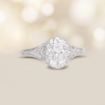 Center Oval Diamond Cluster Platinum Scotia Ring 15947 artistic photo