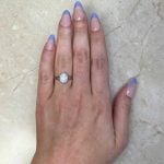 Diamond Cluster Set on Platinum Scotia Ring Hand Picture f1 15947