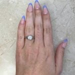 Diamond Cluster Set on Platinum Ring Hand Picture f1 15948