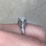 Diamond Cluster set in Round Bezel Side Finger View f4 15948