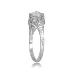 center diamond cluster ring with filigree and engraving detail Okatie Ring 15948