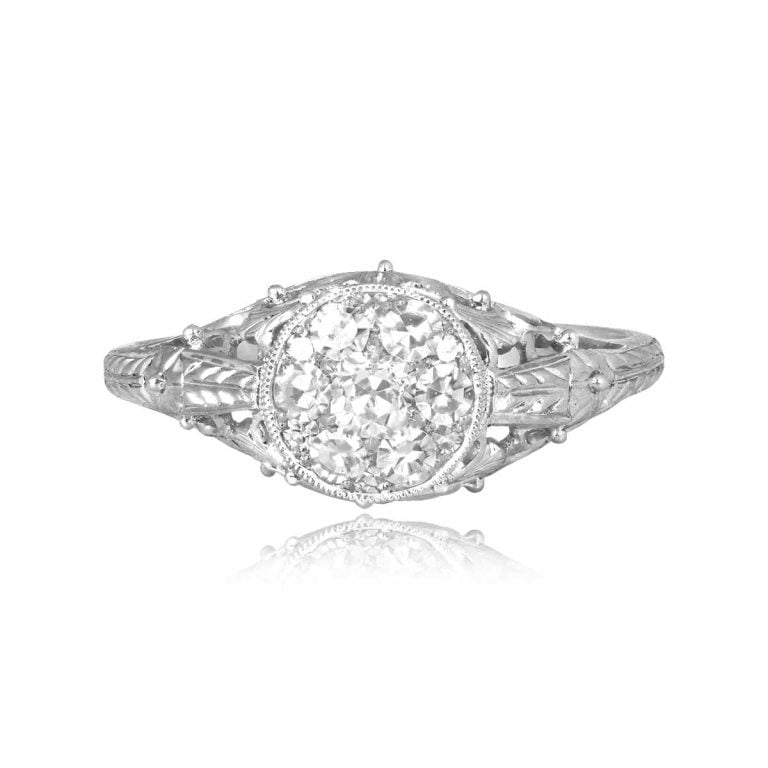 Old European Cut Diamond Cluster Okatie Ring