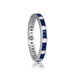 platinum band with Sapphire and Diamond Eternity Varina Band 2.70mm 15953