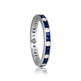 platinum band with Sapphire and Diamond Eternity Varina Band 2.70mm 15953