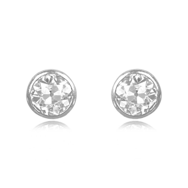 2.00ct Old European Cut Diamond Stud Centenary Earrings
