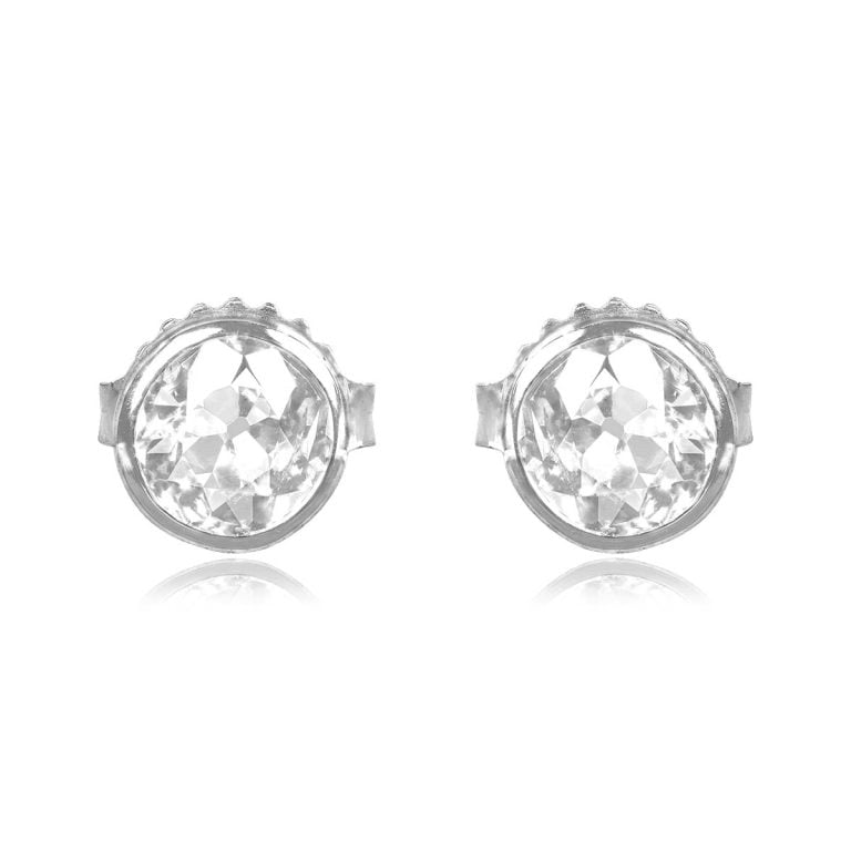 Platinum Bezel Diamond Slade Earrings