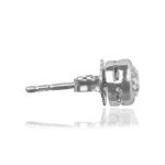 platinum stud earrings Old European Cut Diamonds bezel set Willard Earrings 15961