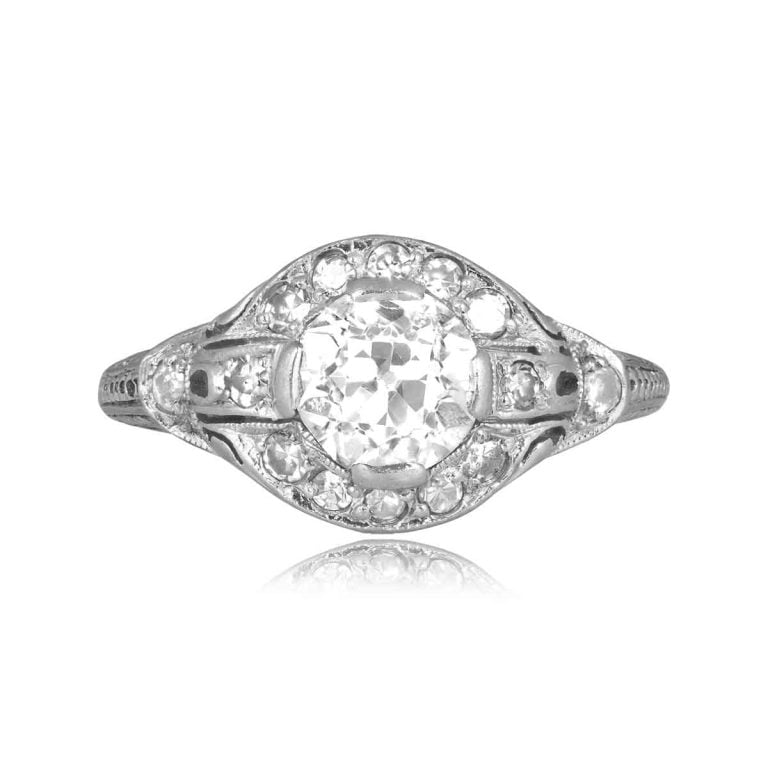 Art Deco Geometric Diamond Hensley Ring, Circa 1925