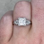 square-prong set old European cut diamond Byron Ring f2 15968