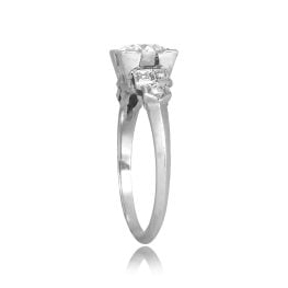 Art Deco 0.90 carat Diamond center stone geometric Byron Ring, Circa 1920 15968