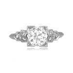 0.90 carat art deco ring with square prong setting Byron Ring 15968