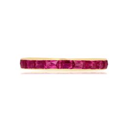 french cut ruby band in half eternity style Gardiner Band 15973