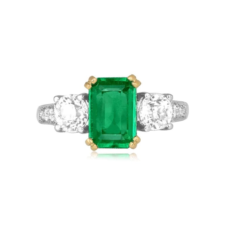 1.07ct Emerald and Diamond Farwell Ring