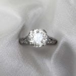 Antique Old European Cut Diamond Villamont Ring White Backdrop f5 EURA207