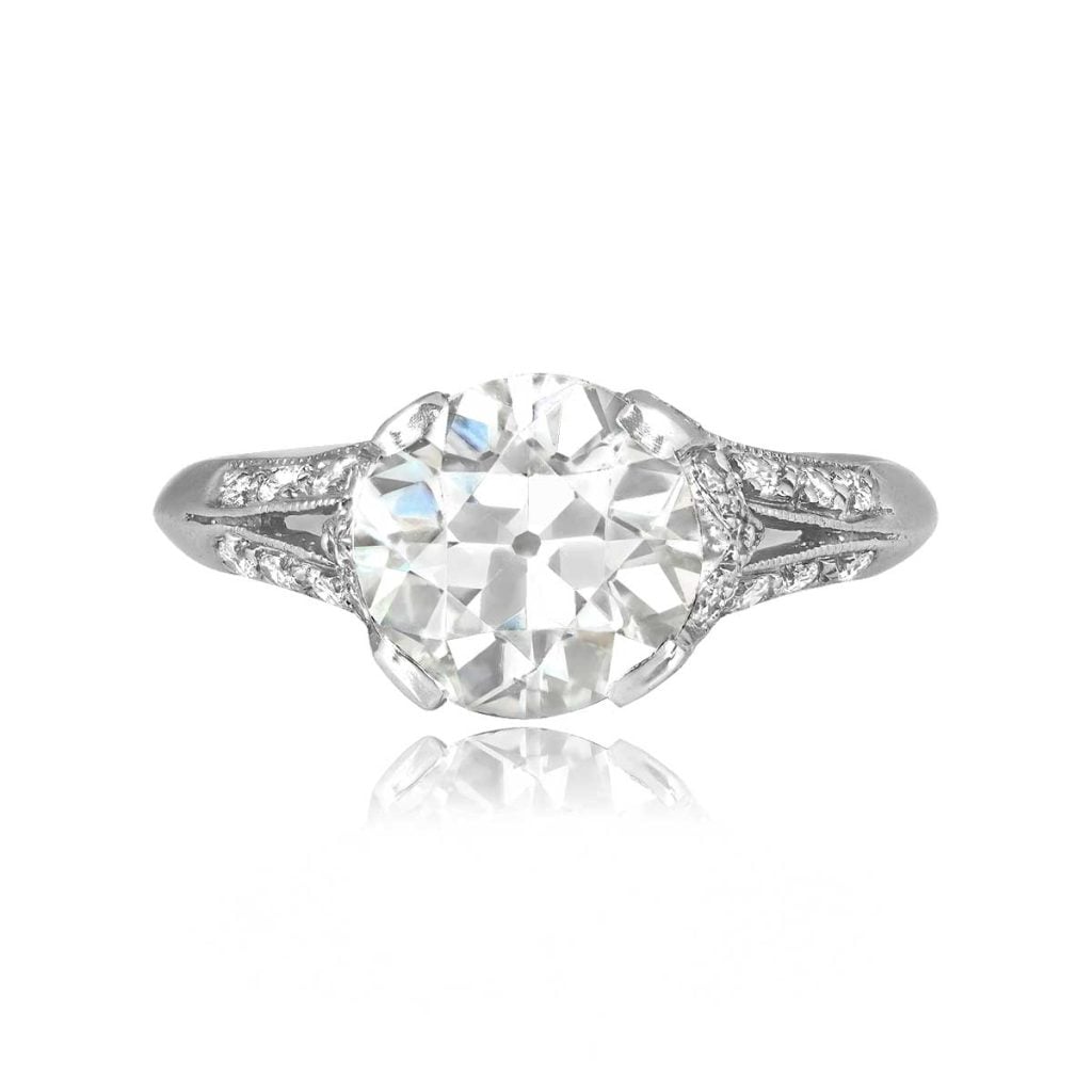 2.00 carat old European cut center diamond with split shank design Villamont Ring EURA207