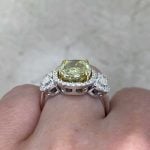Fancy Cushion-Cut l2 clarity with Diamond Halo Platinum f3 EVER101